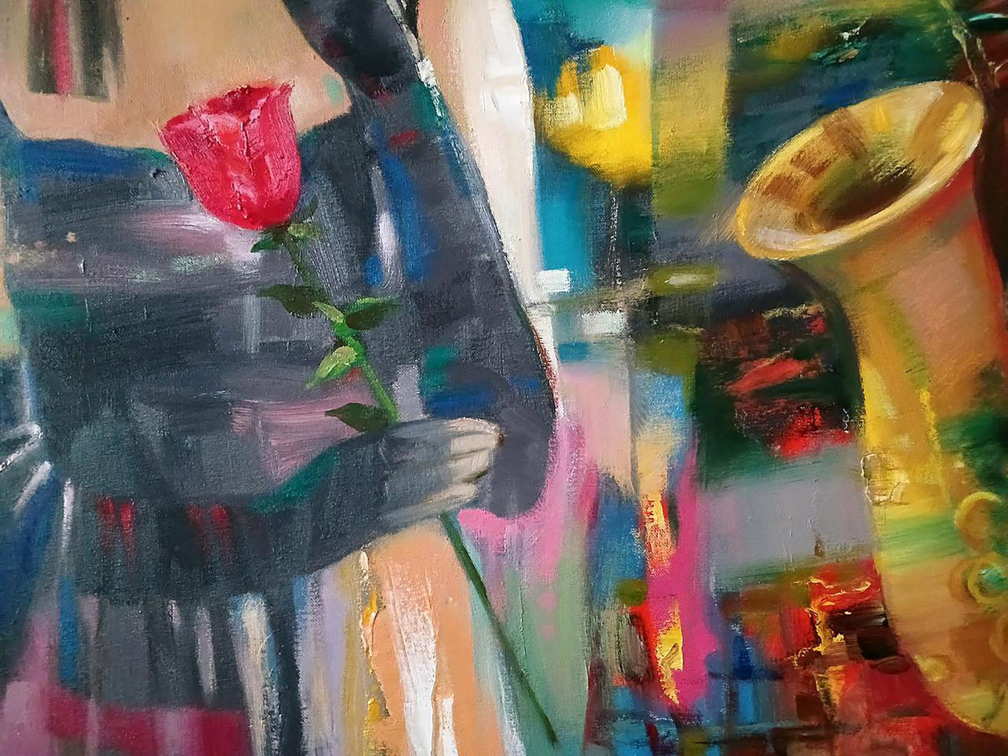 Abstract oil painting Evening Blues Anatoly Tarabanov