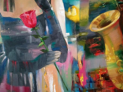 Abstract oil painting Evening Blues Anatoly Tarabanov