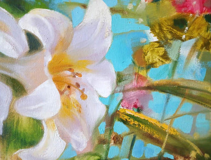 Abstract oil painting Summer flowers Anatoly Tarabanov