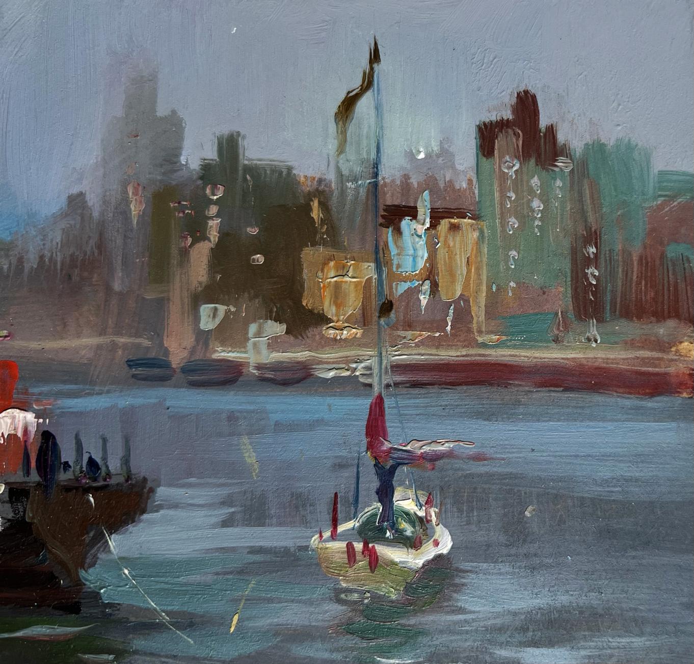 OIl painting Ship at the pier Yuriy Suprunchuk