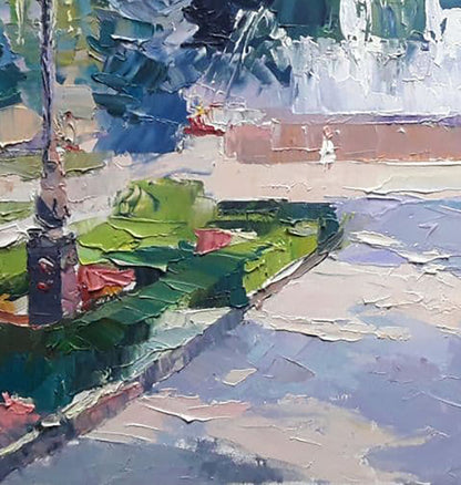 Oil painting City square Boris Serdyuk