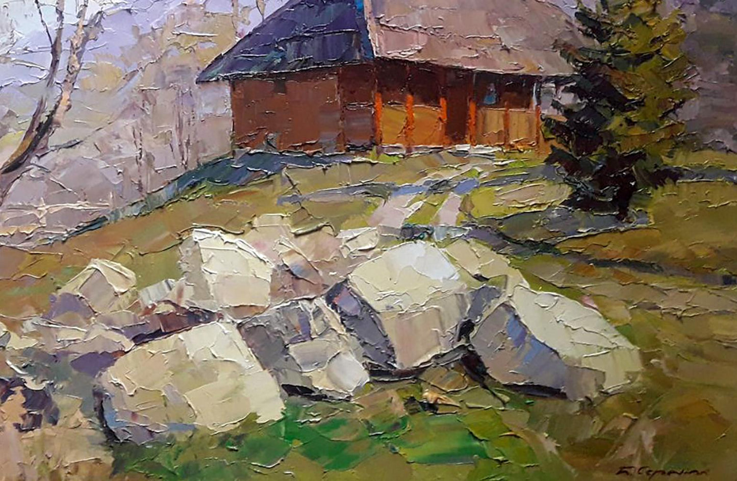 Oil painting Spring in Vorokhta Serdyuk Boris Petrovich