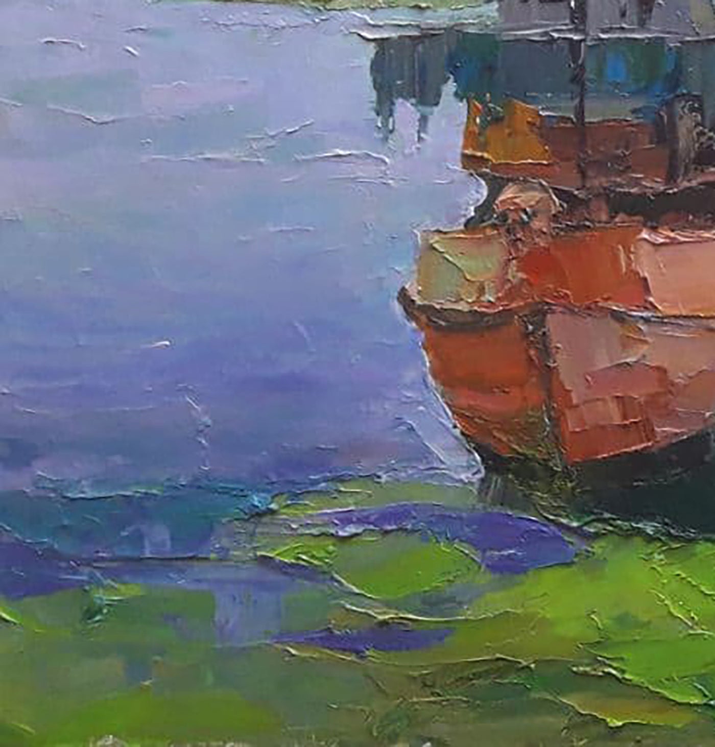 Oil painting Boats on the Dnieper Serdyuk Boris Petrovich №SERB 703