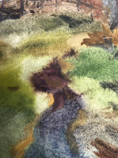 In the Woods by Anya Riaboka, a watercolor masterpiece capturing the tranquility of nature's.