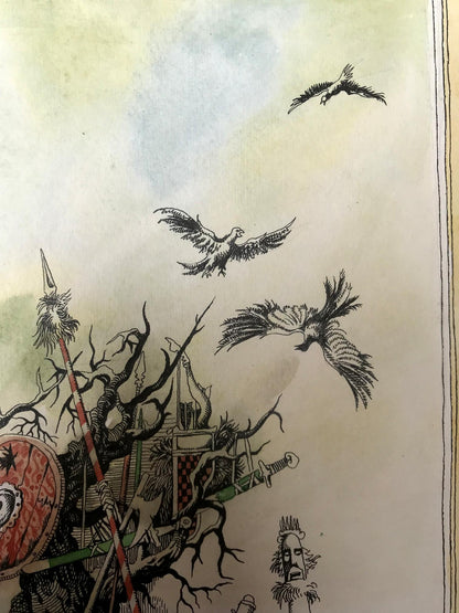 Watercolor painting On the battlefield Alexander Arkadievich Litvinov