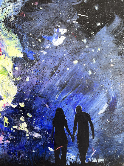 Oil painting Love night Unknown artist