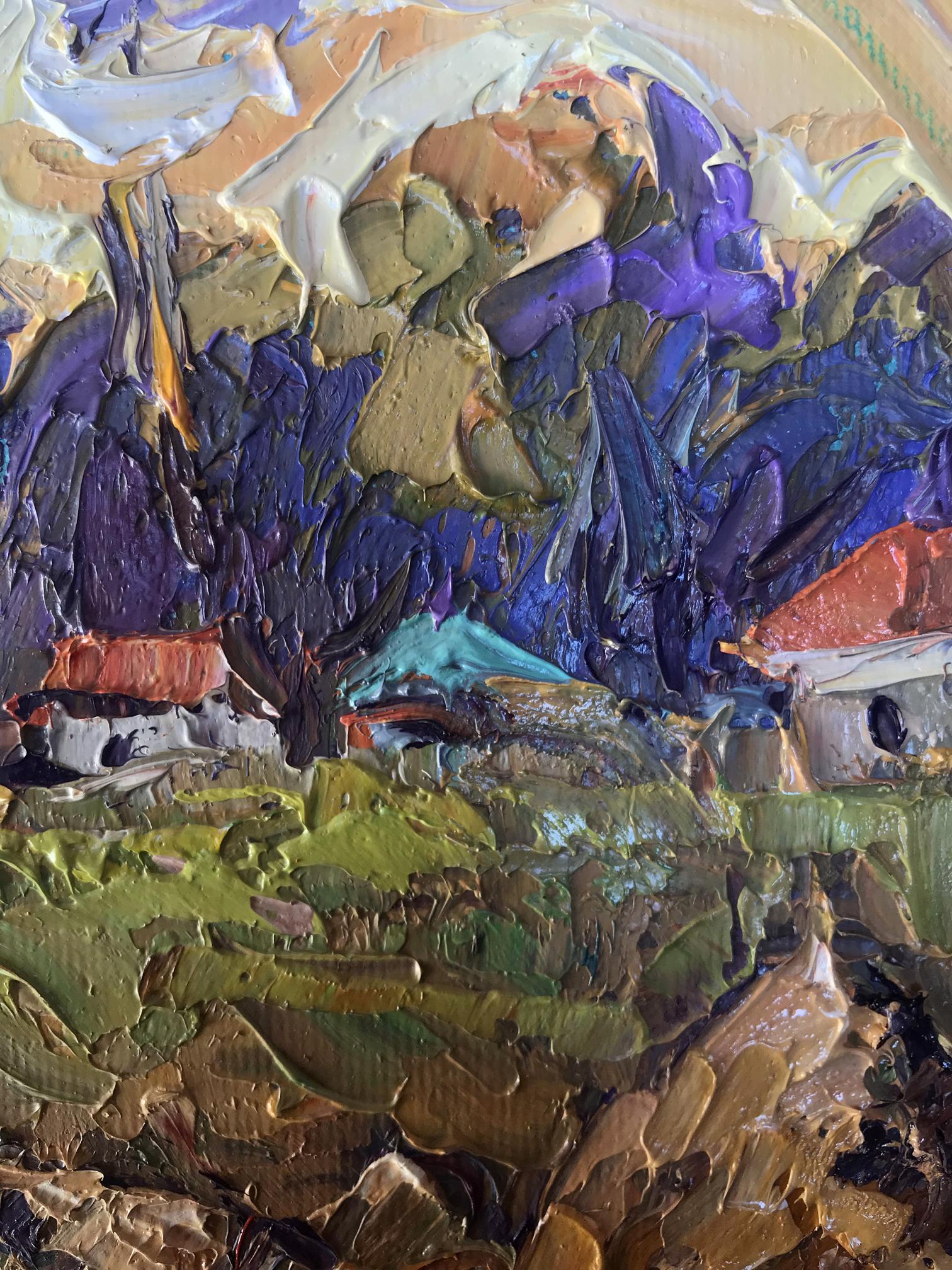 Oil Painting Nature Village