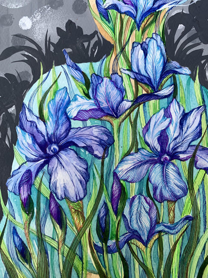 Watercolor painting Meditation Olga Ponomaryva