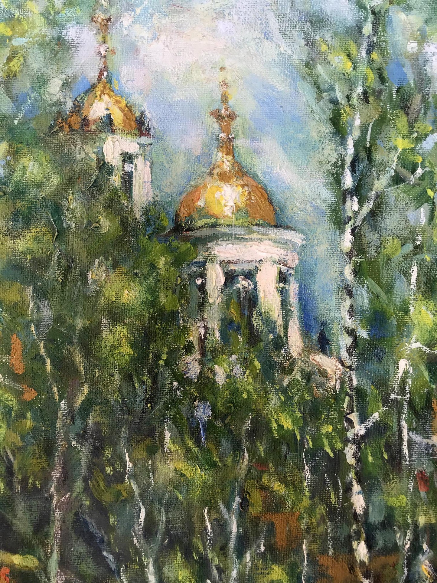 Sumy birches come alive in the oil painting by Ivan Leontyevich Shapoval