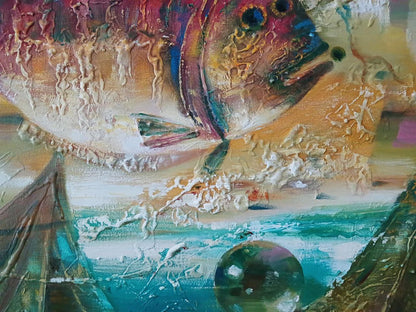 Abstract oil painting Big fish Anatoly Tarabanov