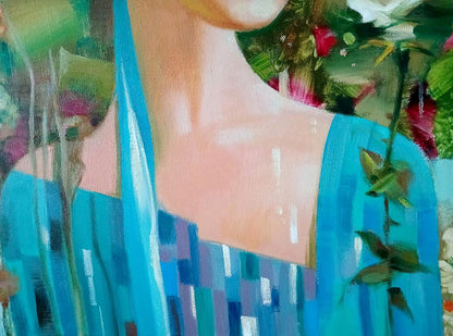 Abstract oil painting White rose Anatoly Tarabanov