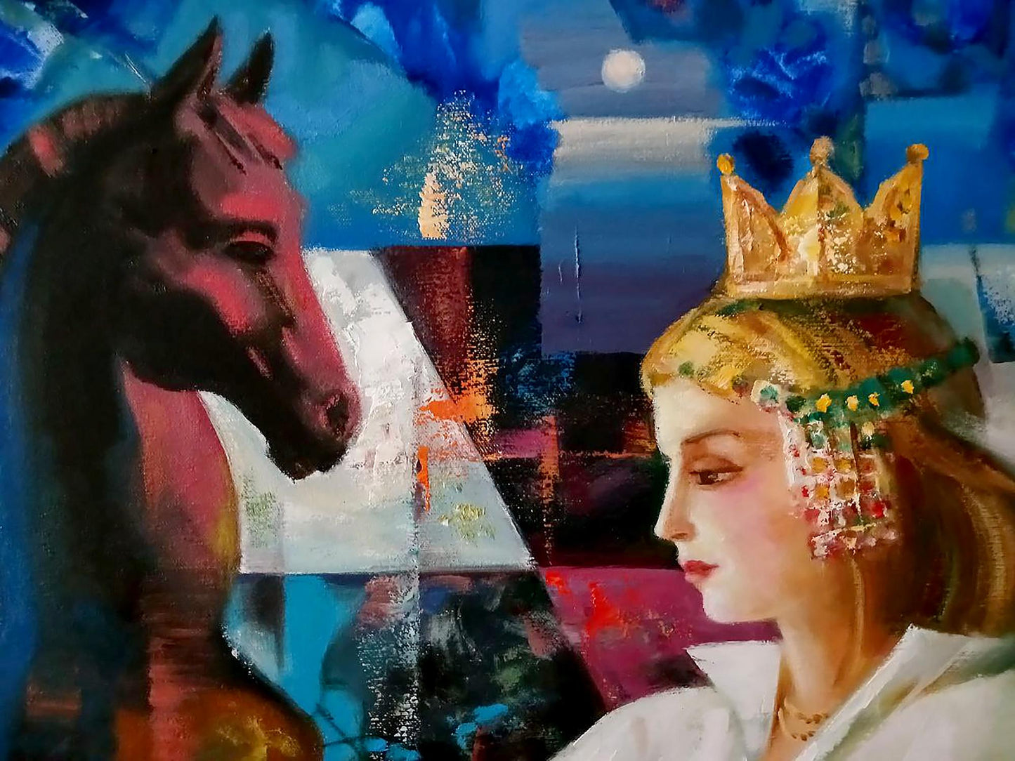 Abstract oil painting Queen Anatoly Tarabanov