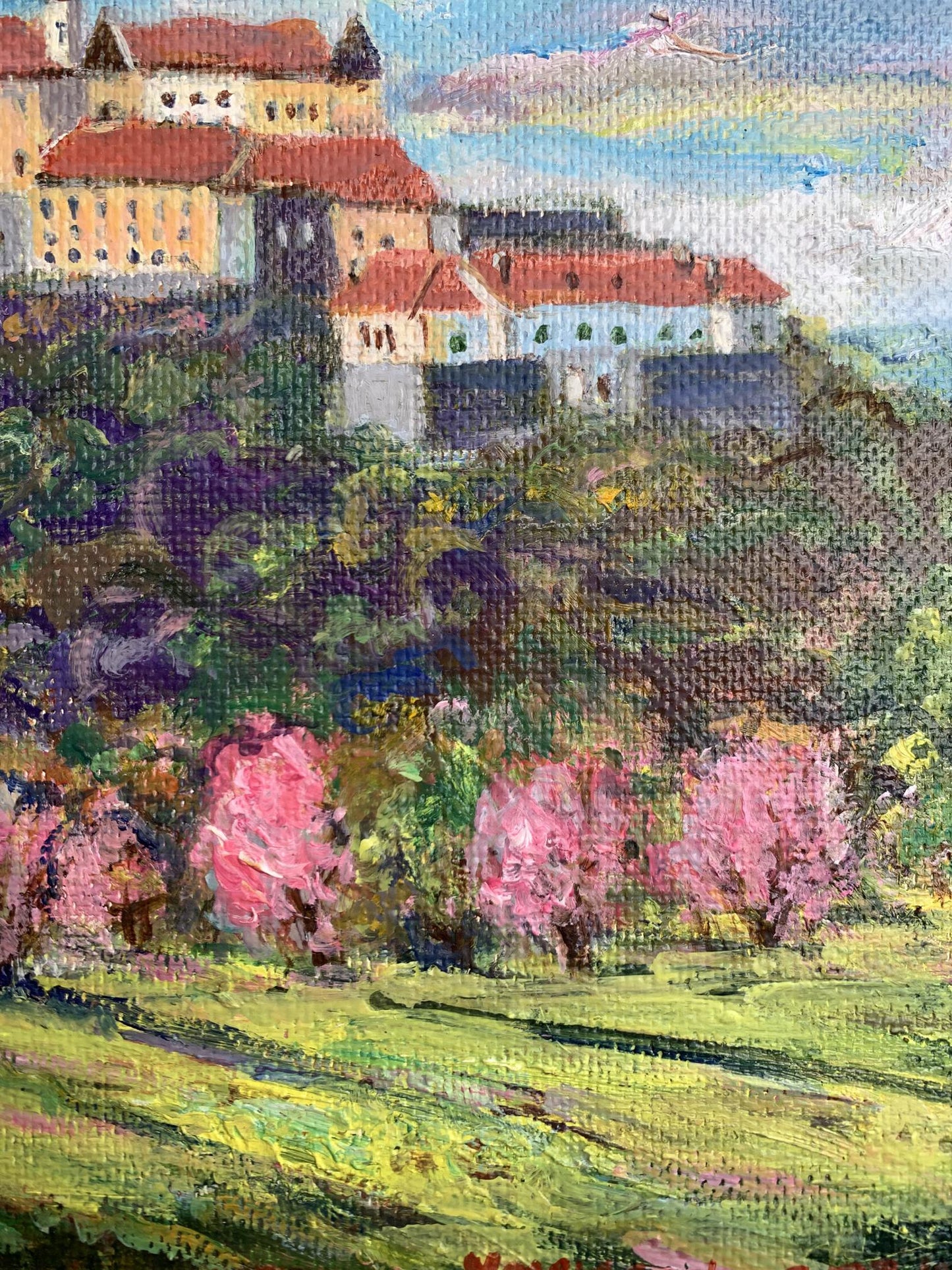 Oil painting Castle in the mountains Yu. Ulinets