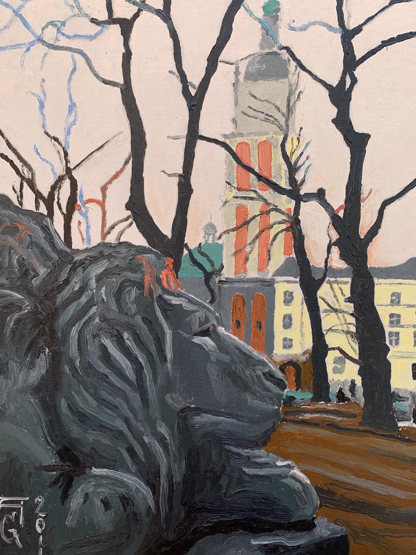 Oil painting Town Square Oleksandr Gukalov