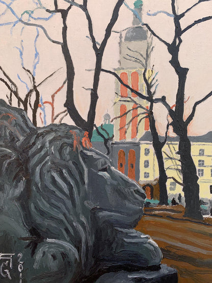 Oil painting Town Square Oleksandr Gukalov