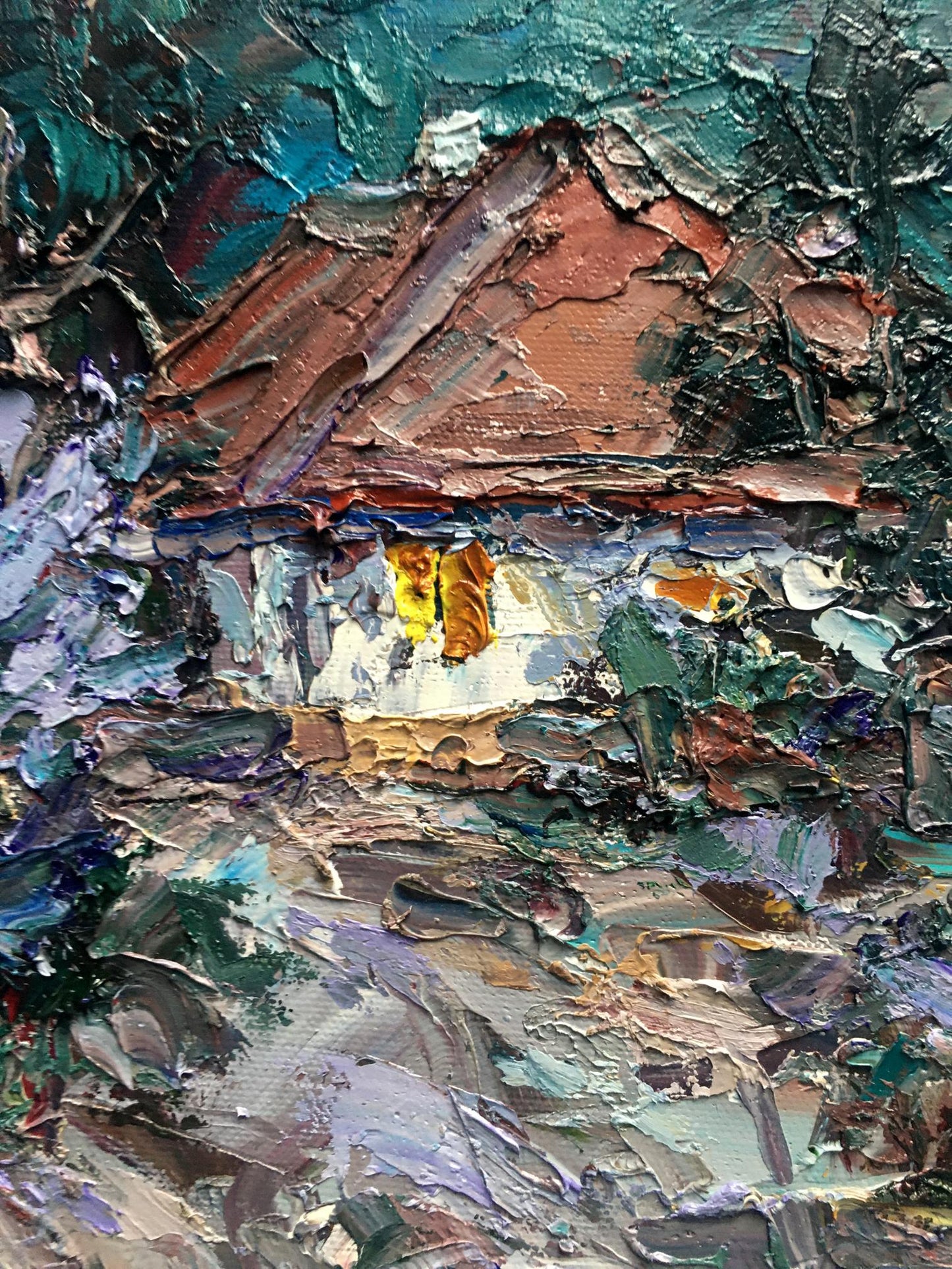 Oil painting Night moon 