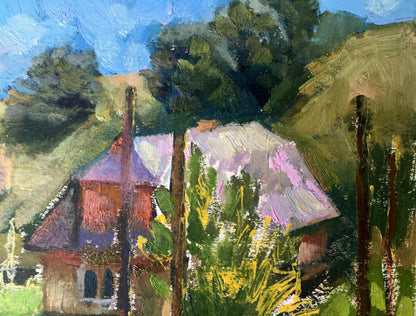 Oil painting Carpathian village Batrakov Vladimir Grigorievich