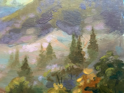 Oil painting Fog in the mountains Batrakov Vladimir Grigorievich