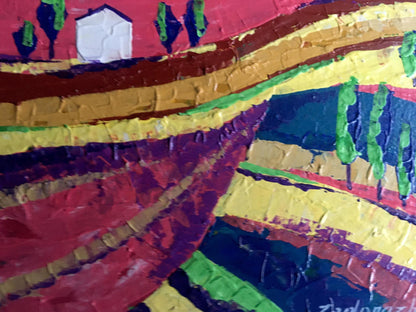 Oil painting Colorful fields on a sunny day V. Zadorozhnya