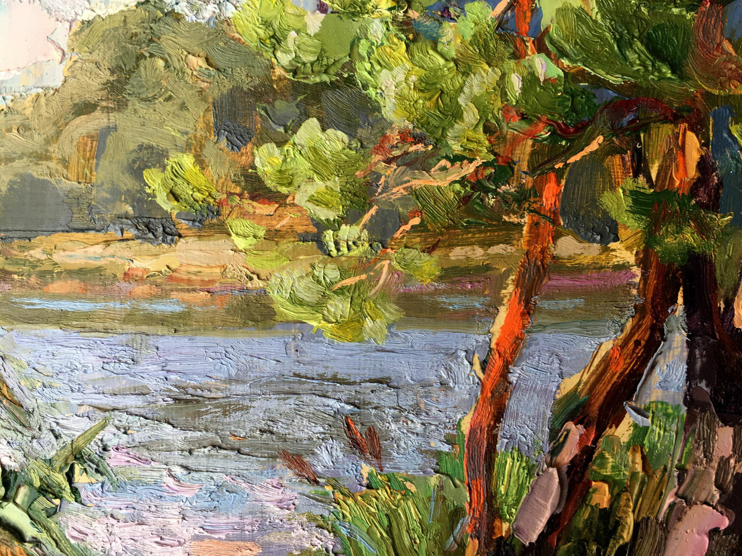 Oil painting Near the lake Batrakov Vladimir Grigorievich