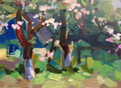 Oil painting Apple trees have blossomed Batrakov Vladimir Grigorievich