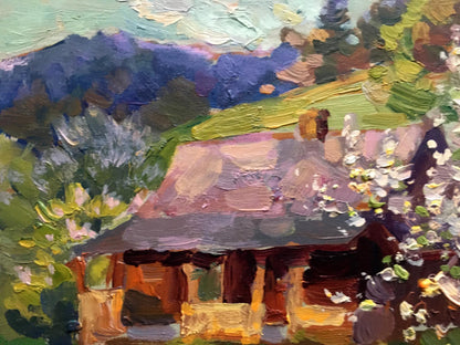 Oil painting Apple trees bloom Batrakov Vladimir Grigorievich