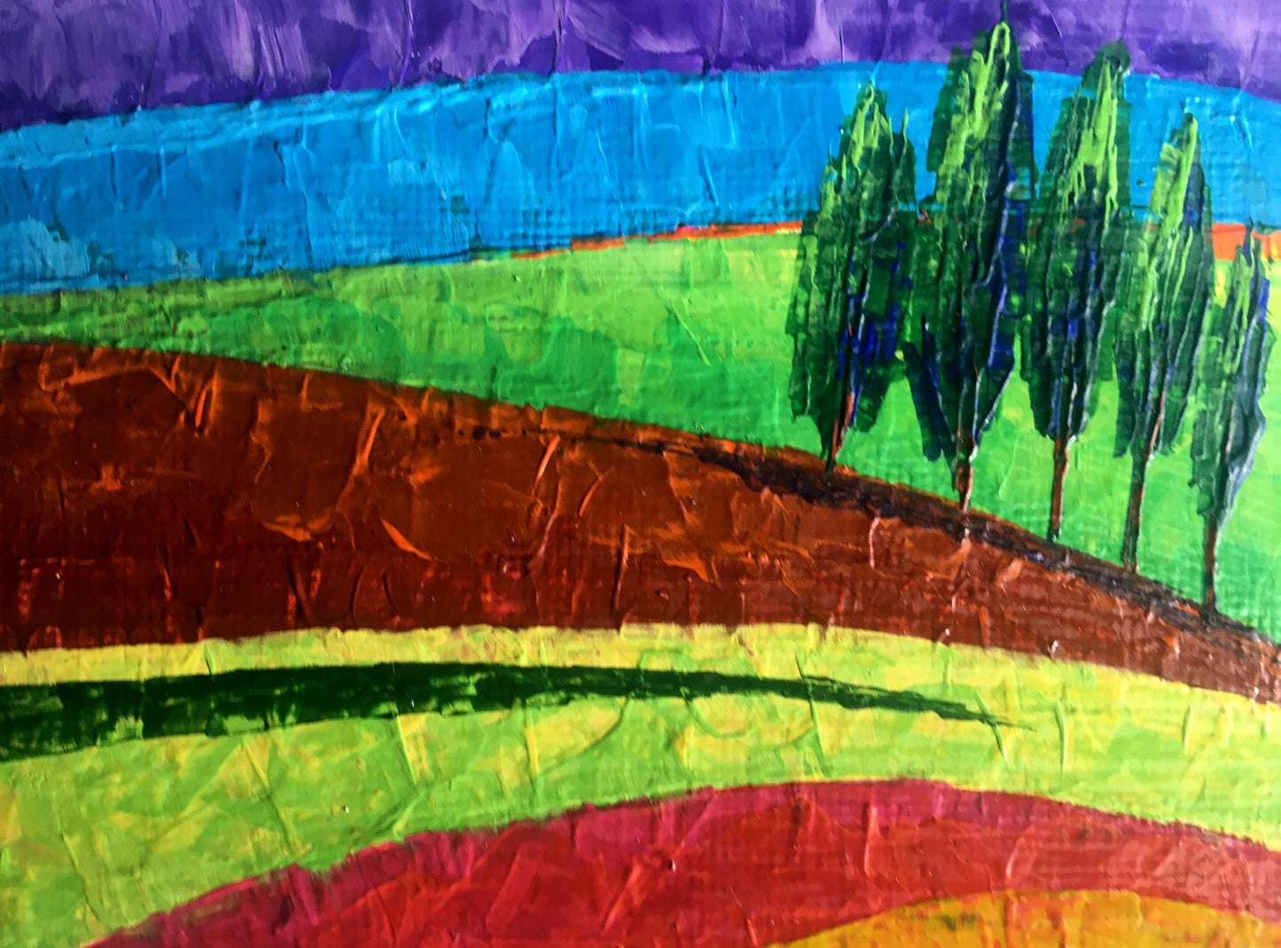 Oil painting Lonely trees in the fields Zadorozhnya V. V.