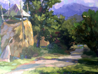 Oil painting On the outskirts Batrakov Vladimir Grigorievich