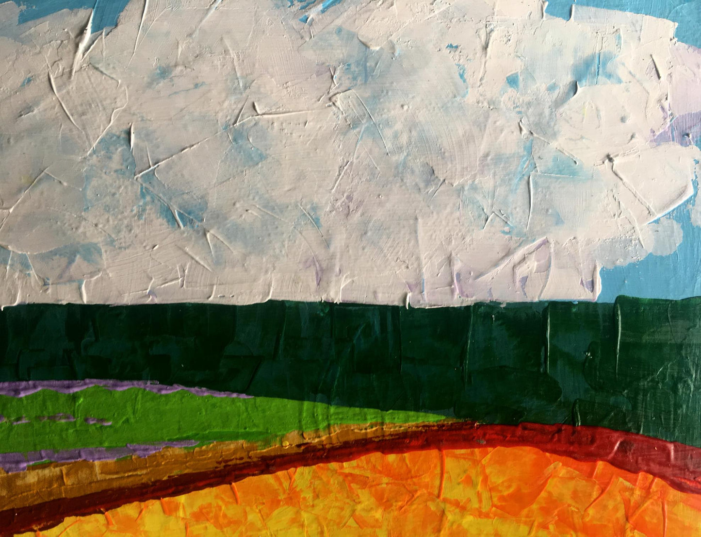 Oil painting Summer perspective after rain V. Zadorozhnya