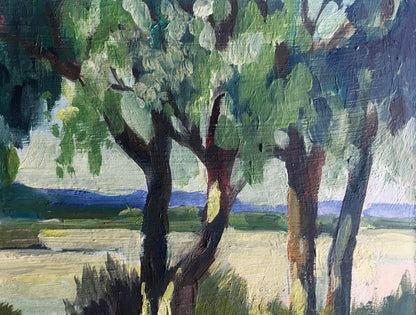 Oil painting Near the river Svetlana Gramm