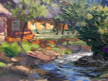 Oil painting Transcarpathian village Batrakov Vladimir Grigorievich