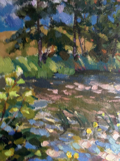 Oil painting Hot day by the stream Vladimir Batrakov