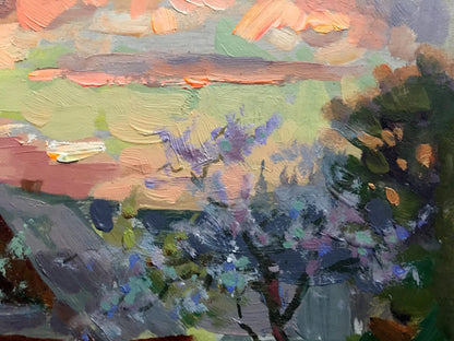 Oil painting Spring evening Batrakov Vladimir Grigorievich