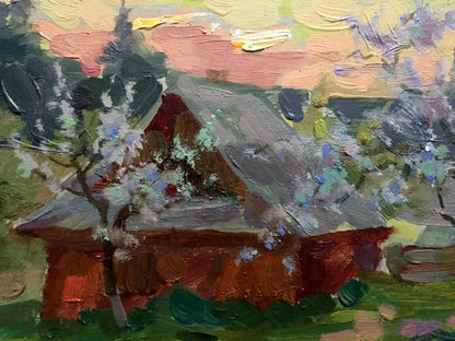 Oil painting Spring evening Batrakov Vladimir Grigorievich