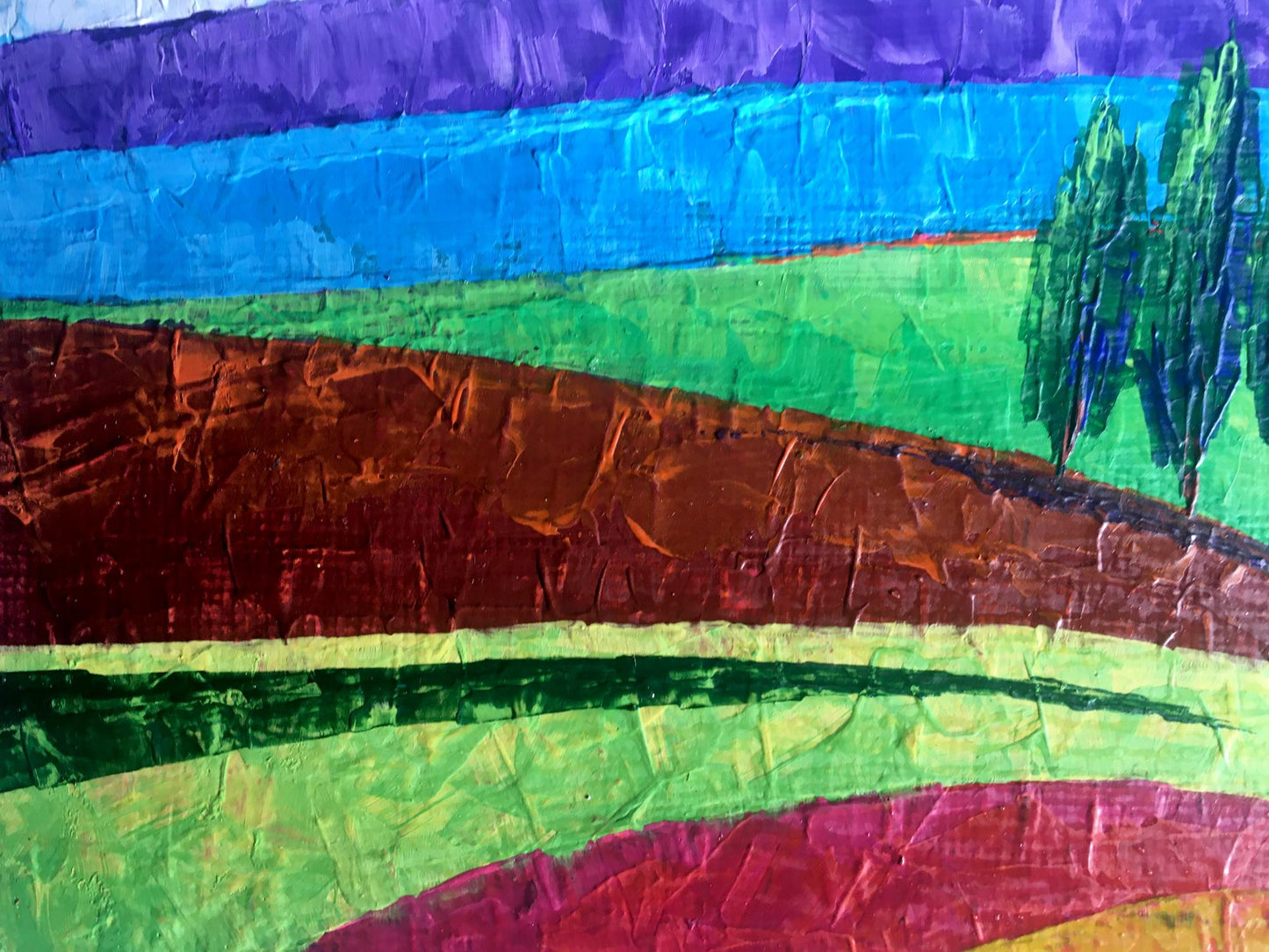 Oil painting Lonely trees in the fields Zadorozhnya V. V.