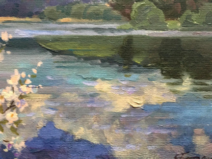 Oil painting Spring lake Batrakov Vladimir Grigorievich