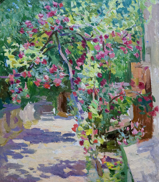 Oil painting Grows in the yard Zatsepina Zinaida Ilinichna