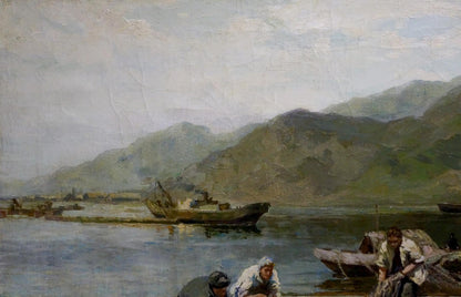 Oil painting Catch fish Muho Nikolay Antonovich