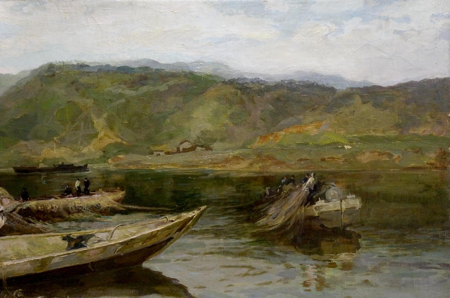 Oil painting Catch fish Muho Nikolay Antonovich