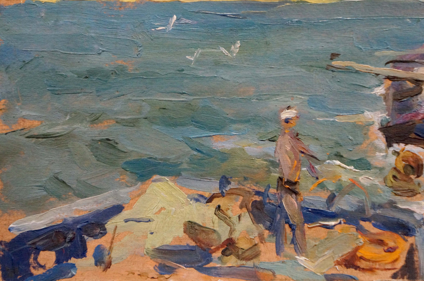 Oil painting Ship repair Strelnikov Vladimir Vladimirovich