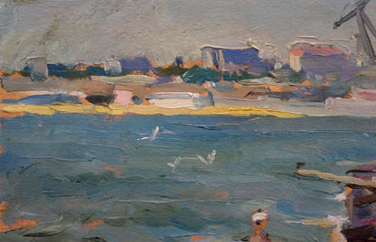 Oil painting Ship repair Strelnikov Vladimir Vladimirovich