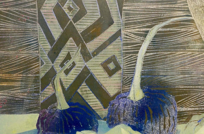 Abstract painting Apples and pumpkins Albina Yaloz