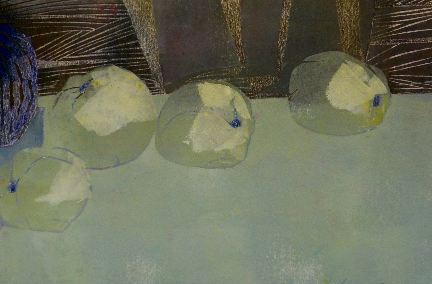 Abstract painting Apples and pumpkins Albina Yaloz