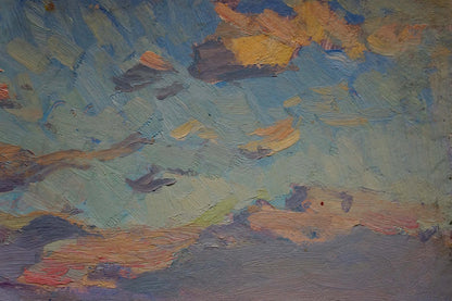 Oil painting The road to the city Shepetovsky Vitaly Yakovlevich