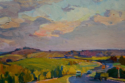 Oil painting The road to the city Shepetovsky Vitaly Yakovlevich