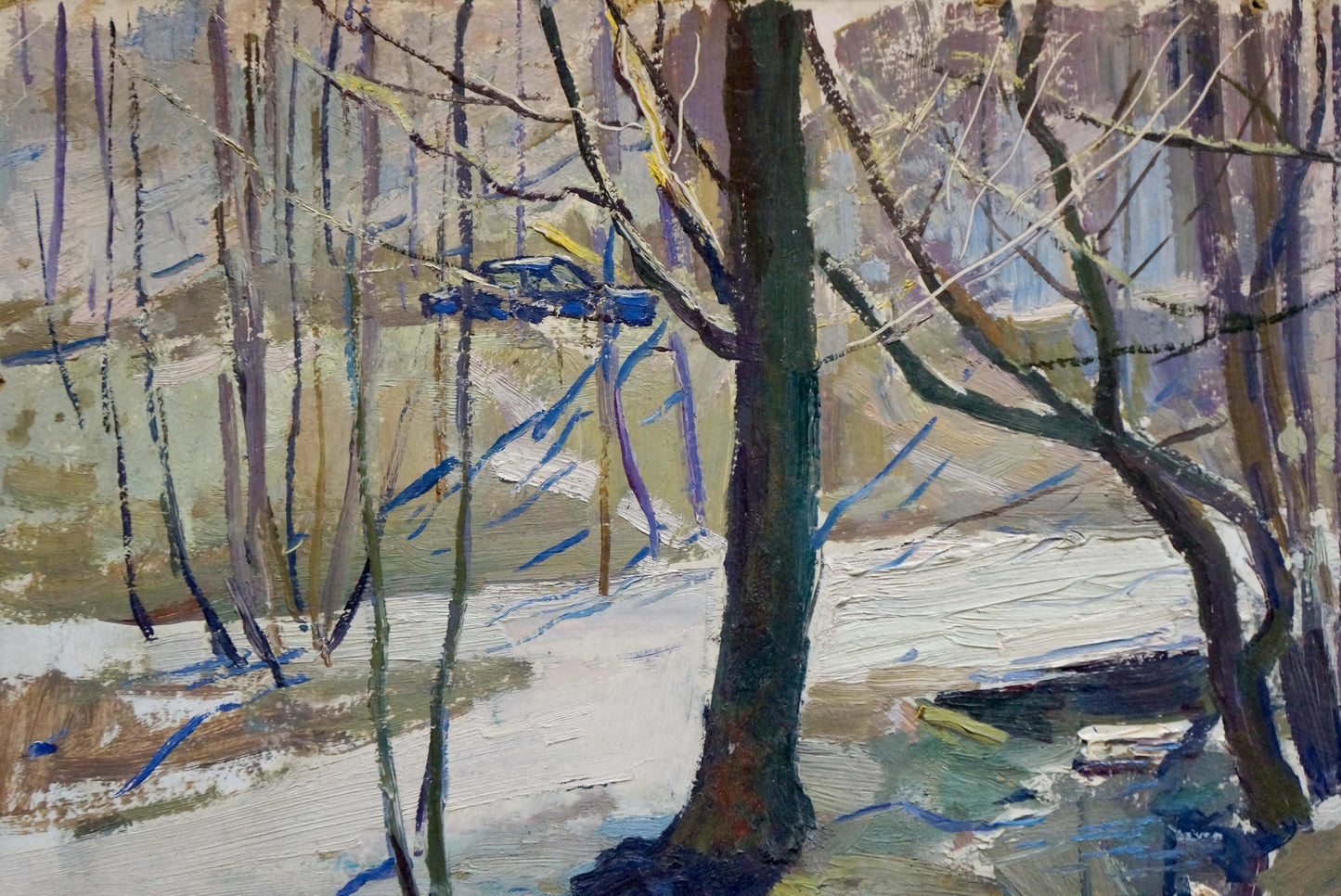 Oil painting Stream in the forest Shepetovsky Vitaly Yakovlevich