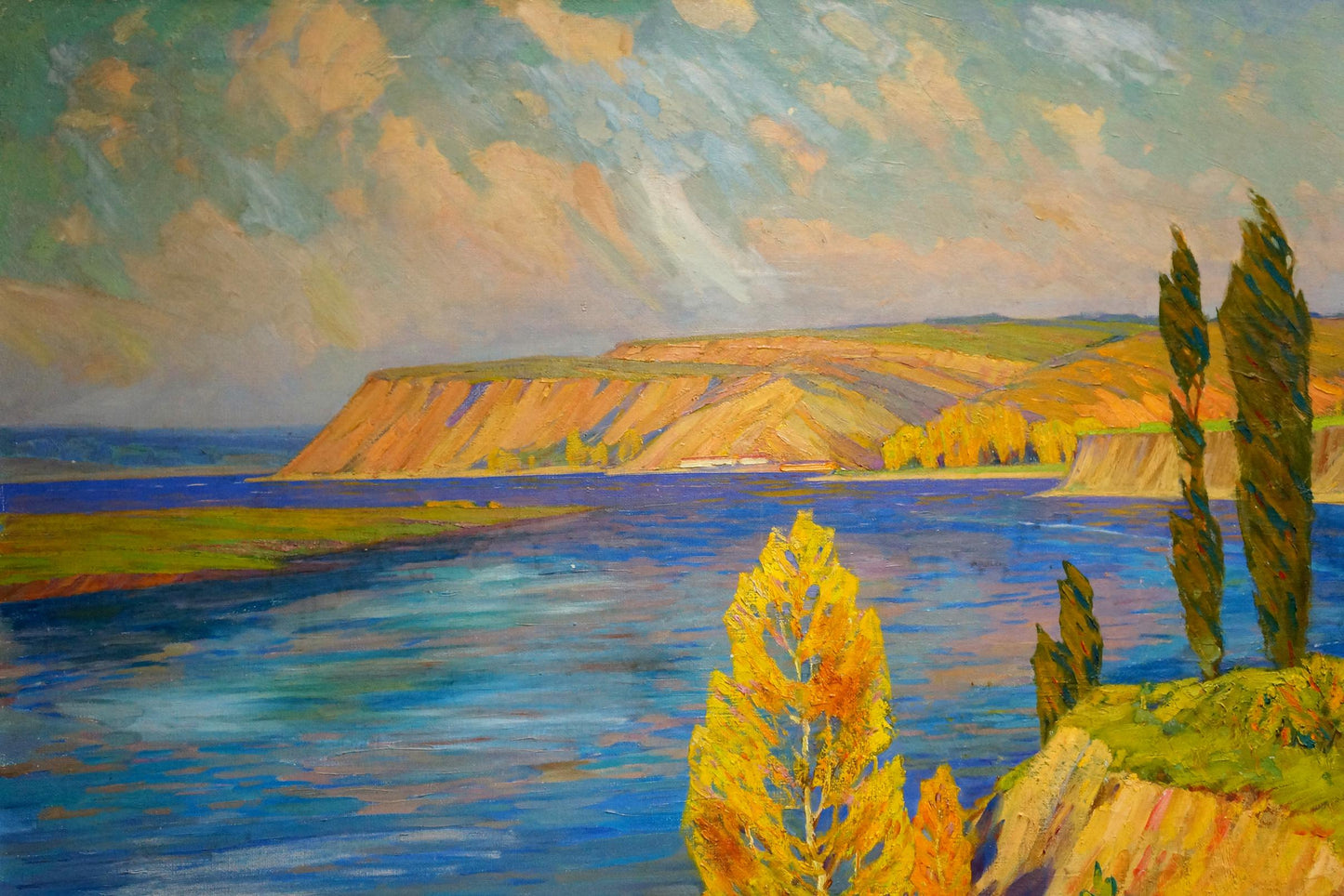 Oil painting Evening landscape Zlyden Yuri Fedorovich