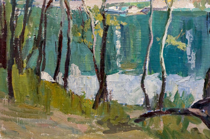 Oil painting River landscape Panich Igor Vasilievich