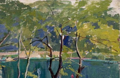 Oil painting River landscape Panich Igor Vasilievich