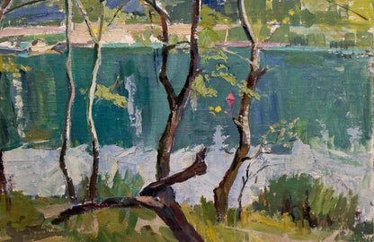 Oil painting River landscape Panich Igor Vasilievich